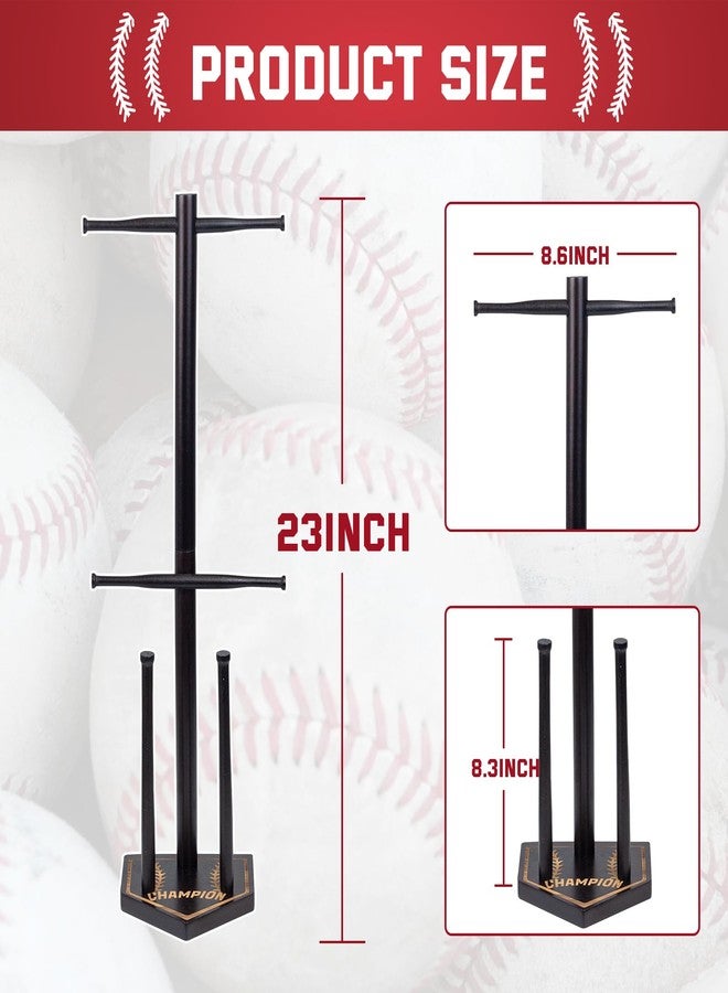 DigNew Baseball Ring Holder With Medal Hanger,Wooden Championship Memorabilia Display Holder Accessories,Baseball or Softball Drip Necklace Organizer Holder,Jewelry Organizer,23Inch x 8.6Inch - Image 2