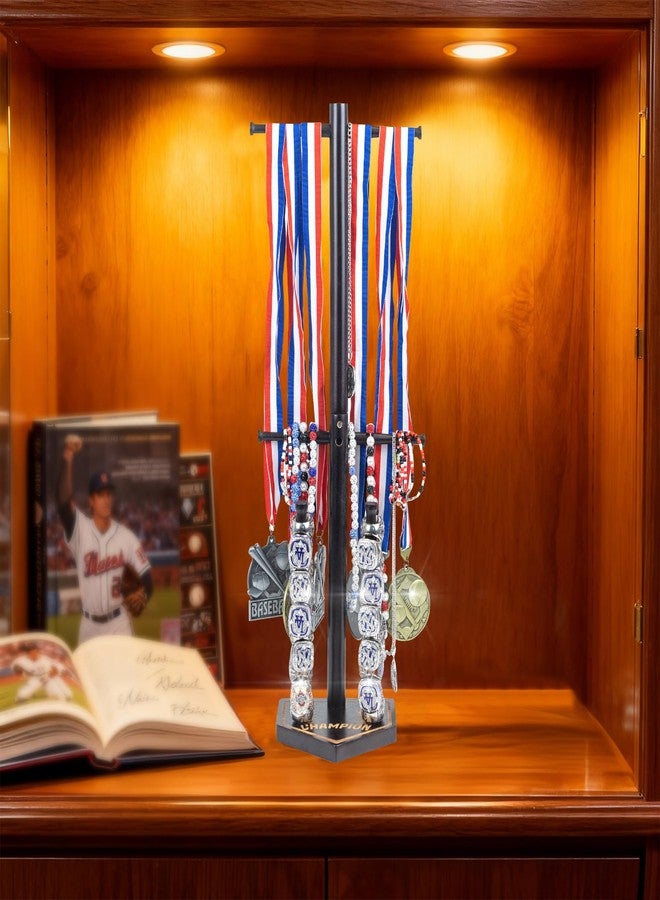 DigNew Baseball Ring Holder With Medal Hanger,Wooden Championship Memorabilia Display Holder Accessories,Baseball or Softball Drip Necklace Organizer Holder,Jewelry Organizer,23Inch x 8.6Inch - Image 4