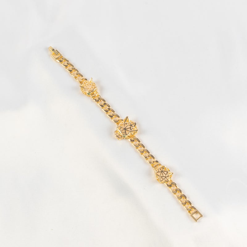 Chinese Gold Tiger Head Bracelet - Image 1