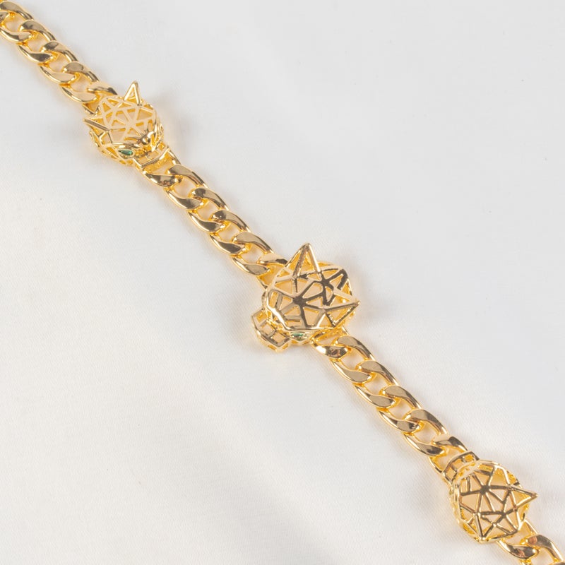 Chinese Gold Tiger Head Bracelet - Image 2