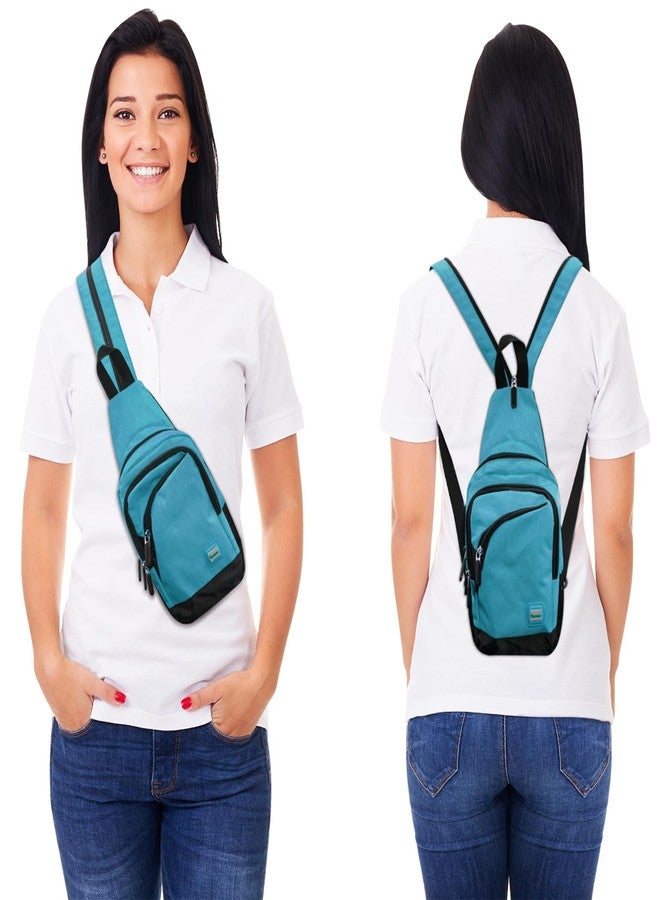 Peicees Mini Sling Bag for Women Mens Convertible Crossbody Backpack Small Shoulder Bag Chest Daypack with Zipper Strap - Image 2
