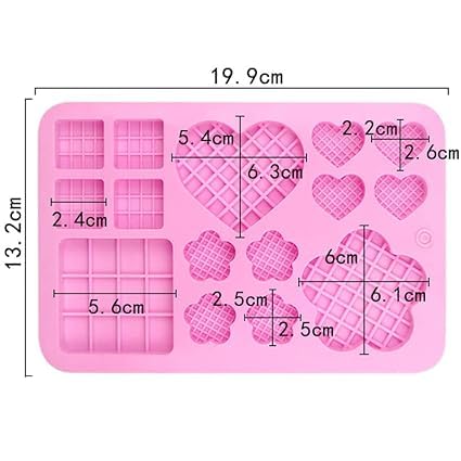 MoldBerry Assorted Chocolate Bar Love bar Heart Bar Mould Silicone Chocolate Bar Moulds Multiple Shapes Mini Heart Love Cracks Small Cadbury Mold for Cake Decorating Candy Jelly Chocolate Waffle - Image 3