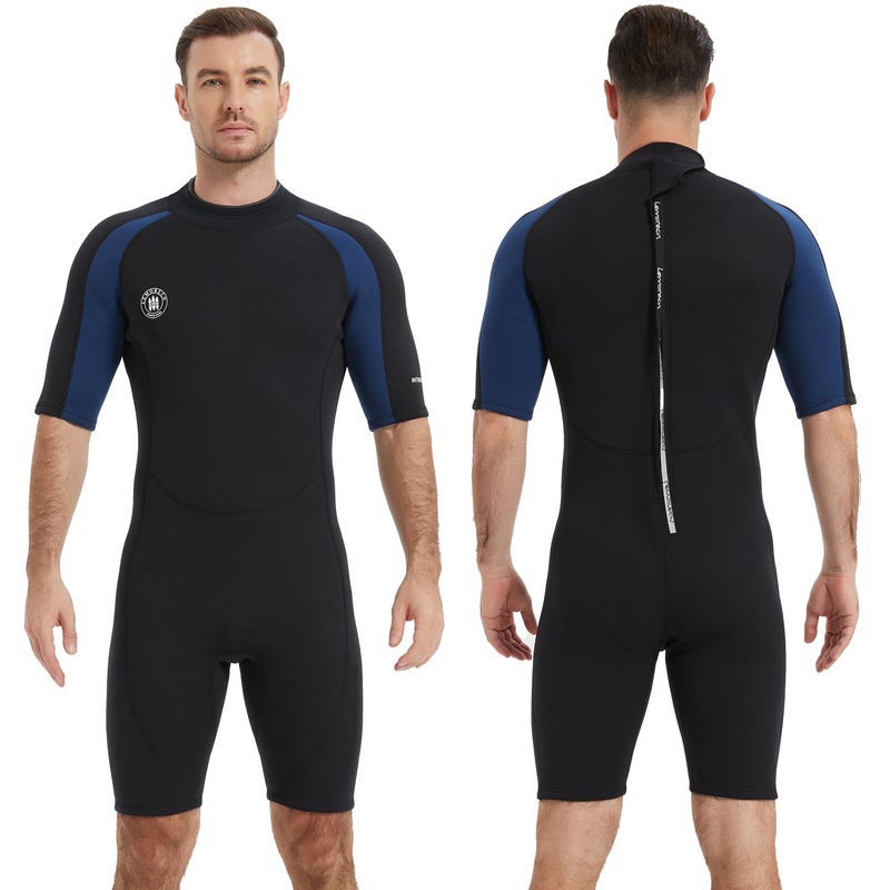 Lemorecn Wetsuits Adults Premium Neoprene Diving Suit 3mm Shorty Jumpsuit 3035 3XL