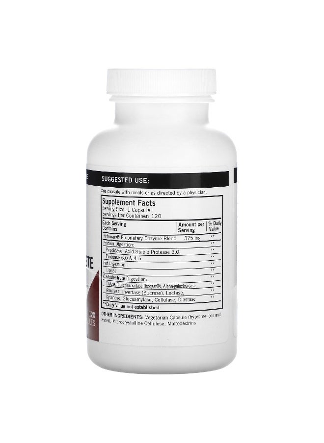 Kirkman Labs - Kirkman Labs, Maximum Spectrum Enzyme Complete, 120 Capsules - Image 1