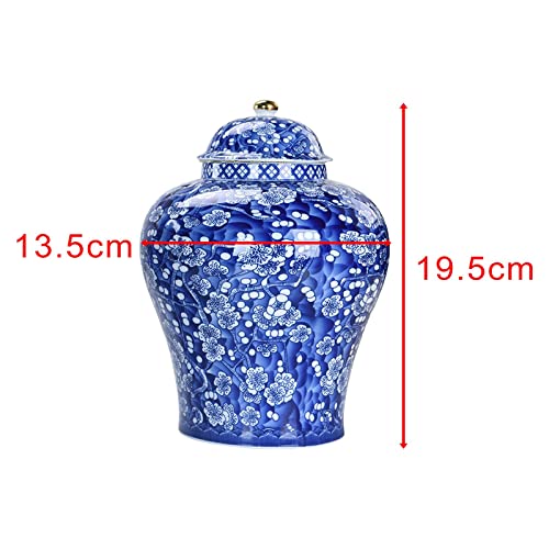 CALANDIS® Chinese Style Plum Ceramic Bud Vase Ginger Jar with Lid Glazed Asian Decor - Image 4
