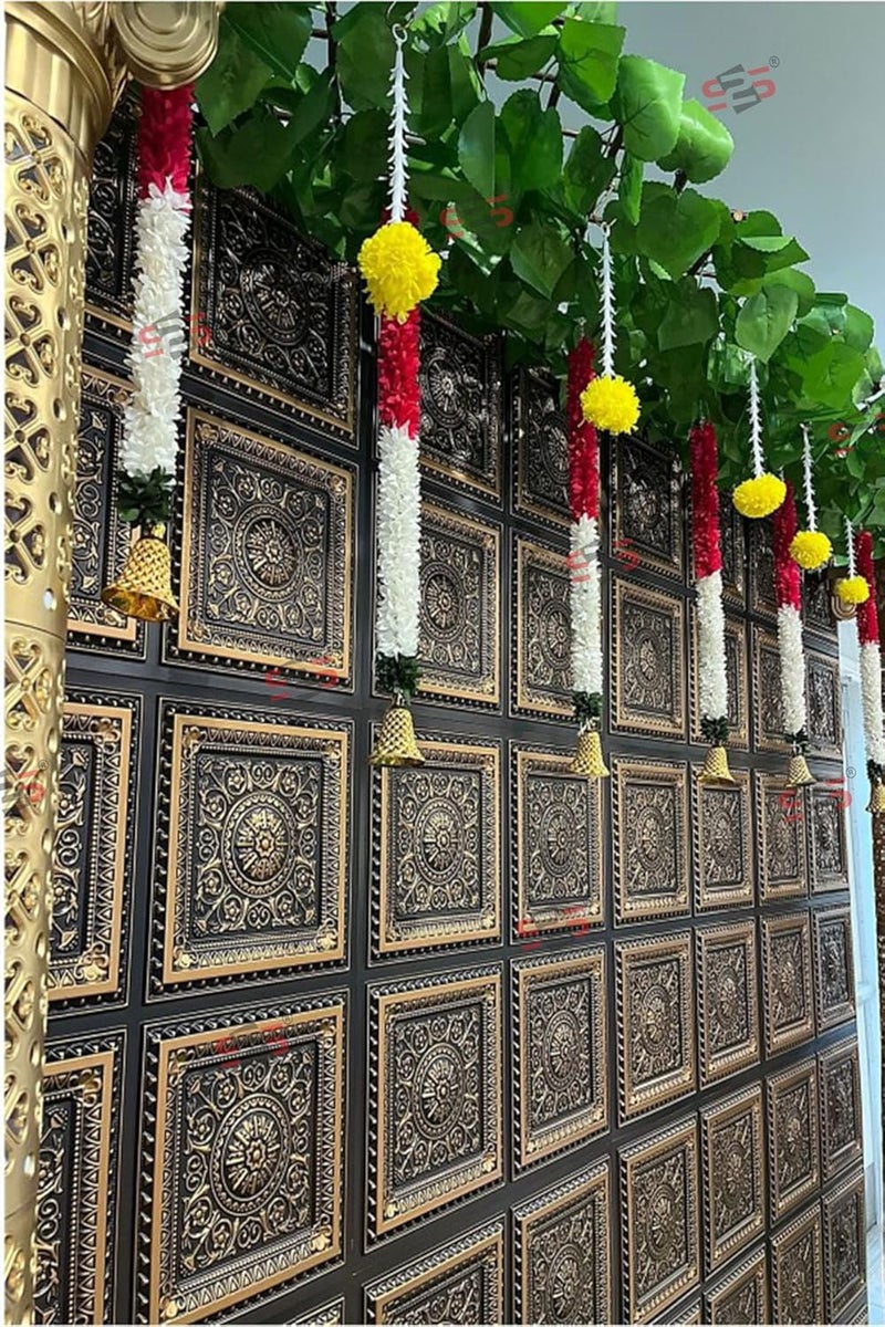 S2S قماش خلفية زفاف تقليدي أنيق | لتزيين بوجا ستارة خلفية تقليدية | ارتفاع 8 أقدام وعرض 5 أقدام - Image 4