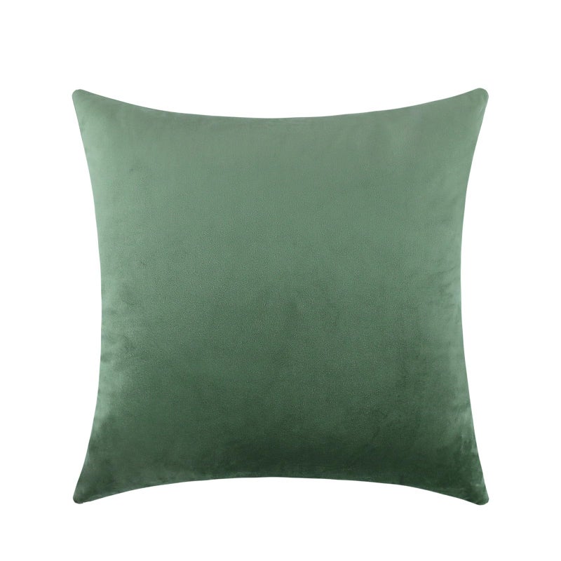 mixeoo Sage Green Velvet Throw Pillow Covers 24x24 Inch Set of 1 Super Soft Thick Decorative Square Cushion Cases for Living Room Sofa Couch Decor - Image 2