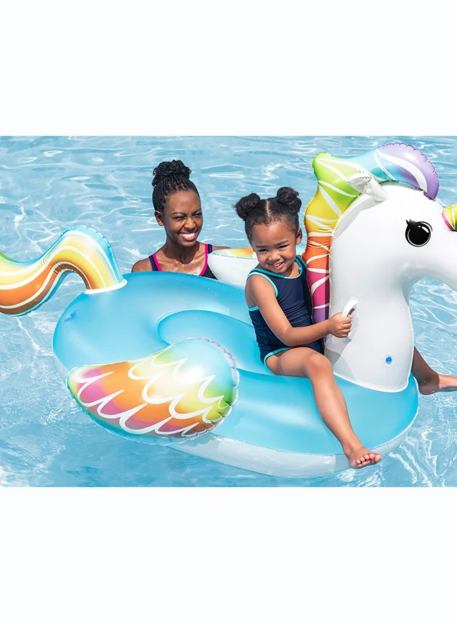 Bestway Bestway, 61" x 47"/ Fantasy Unicorn Ride-On Inflatable Outdoor Water Play Toy for Kids and Families, Durable Premium Quality Material, Easy Inflate and Deflate Design, Pool Beach Garden Summer Fun Activity, 1.55mx1.19m