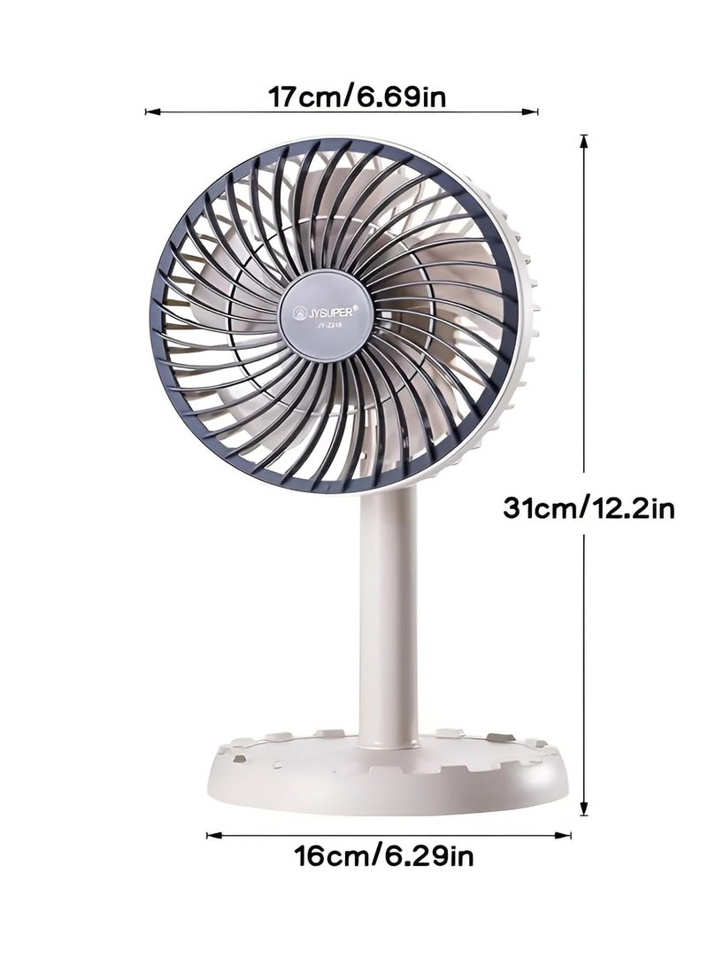 Reko Rechargeable Portable Mini Table Fan Strong Wind Left to Right Angle 45 Degrees 3 Speeds Table Fan, USB Charging for Home Office Travel RV Bedroom Outdoor (Multicolor) - Image 4