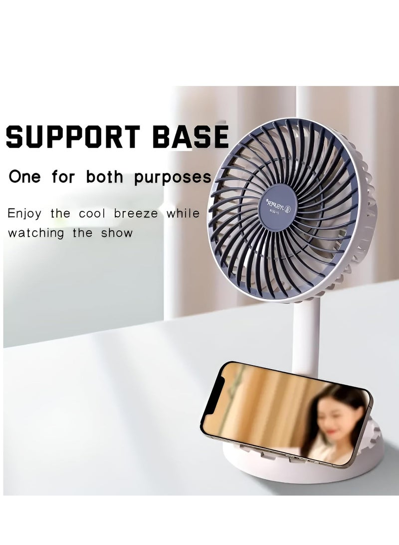 Reko Rechargeable Portable Mini Table Fan Strong Wind Left to Right Angle 45 Degrees 3 Speeds Table Fan, USB Charging for Home Office Travel RV Bedroom Outdoor (Multicolor) - Image 5