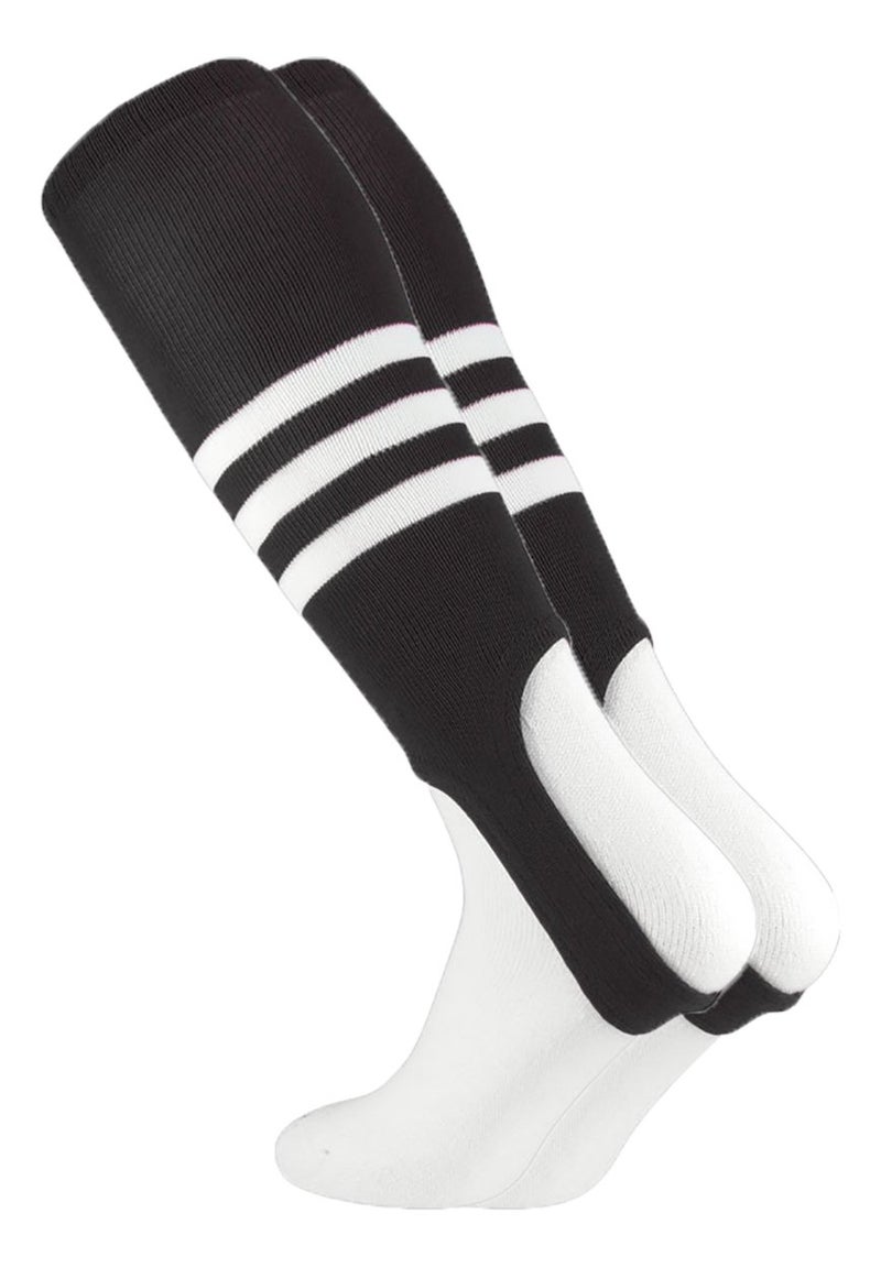 MadSportsStuff Baseball Stirrups Pattern B (Black/White, Large)