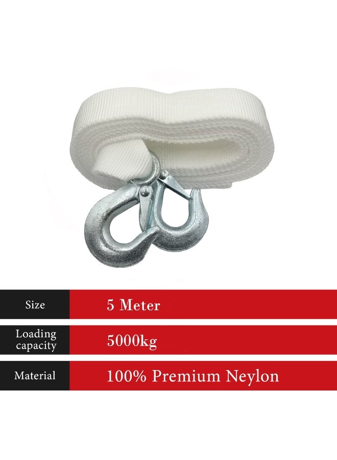5M Heavy Duty Tow Rope ST-206E, 5000kg Break Strength, 50mm Polyester Webbing with Steel Safety Hooks, Emergency Towing Strap for Car, SUV, Jeep, Van, Trailer and 4x4 Recovery - Image 5