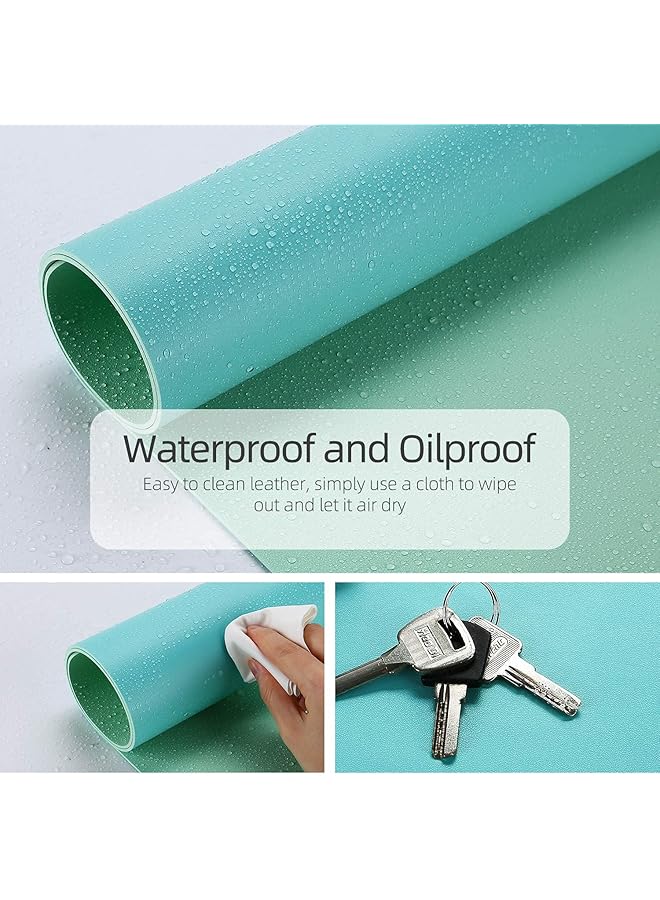 erorex Multifunctional Office Desk Pad Ultra Thin Waterproof Pu Leather Mouse Pad Dual Use Desk Writing Mat For Office Home9045 Cm，Blue + Green Yly2047 Gr 90 90 X 45Cm - Image 2