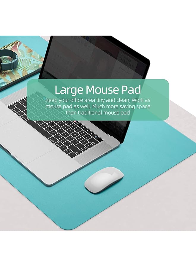 erorex Multifunctional Office Desk Pad Ultra Thin Waterproof Pu Leather Mouse Pad Dual Use Desk Writing Mat For Office Home9045 Cm，Blue + Green Yly2047 Gr 90 90 X 45Cm - Image 4