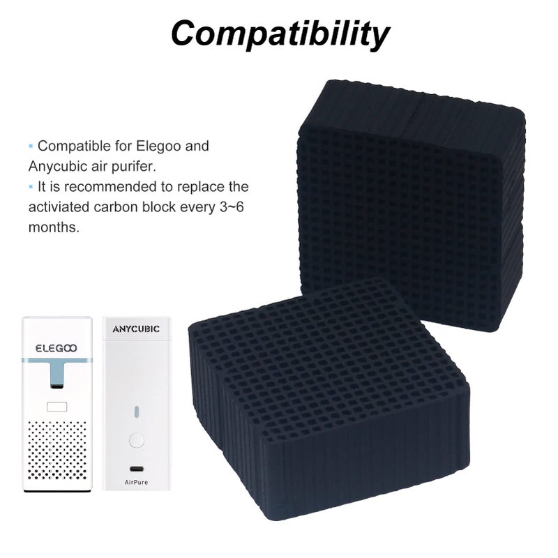 ENOMAKER Replacement Carbon Filters Activated Charcoal Block Parts Resin Air Purifier Charcoal Cube Ultra-Absorption Honeycomb for ELEGOO Anycubic Mini Air Filter LCD DLP Resin 3D Printer(Pack of 6) - Image 5