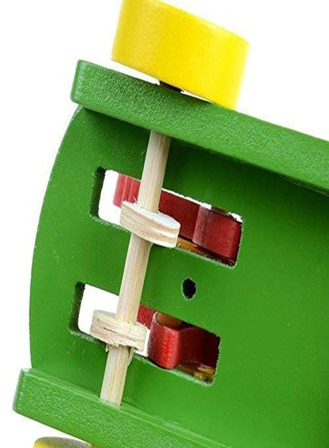 Neotea Wooden Musical Pull Along Toy Cute Chicken Drumming Pull Along Car with Attached String Pack of 1 | for 12 Months & Above Kids, Toddlers, Infant & Preschool Toys | Encourage Walking -Multicolor - Image 2