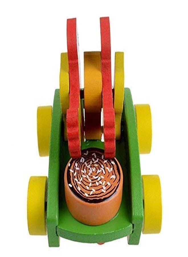 Neotea Wooden Musical Pull Along Toy Cute Chicken Drumming Pull Along Car with Attached String Pack of 1 | for 12 Months & Above Kids, Toddlers, Infant & Preschool Toys | Encourage Walking -Multicolor - Image 4