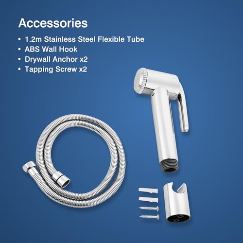 Hindware Italian Collection Cora Health Faucet for Bathroom | Made of ABS | Comes with 1.2m Stainless Steel Flexible Tube - Image 3