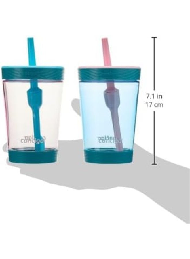 Contigo Kids Spill-Proof 14oz Tumbler with Straw and BPA-Free Plastic, Fits Most Cup Holders and Dishwasher Safe, 2-Pack Strawberry Cream & Blue Raspberry - Image 4