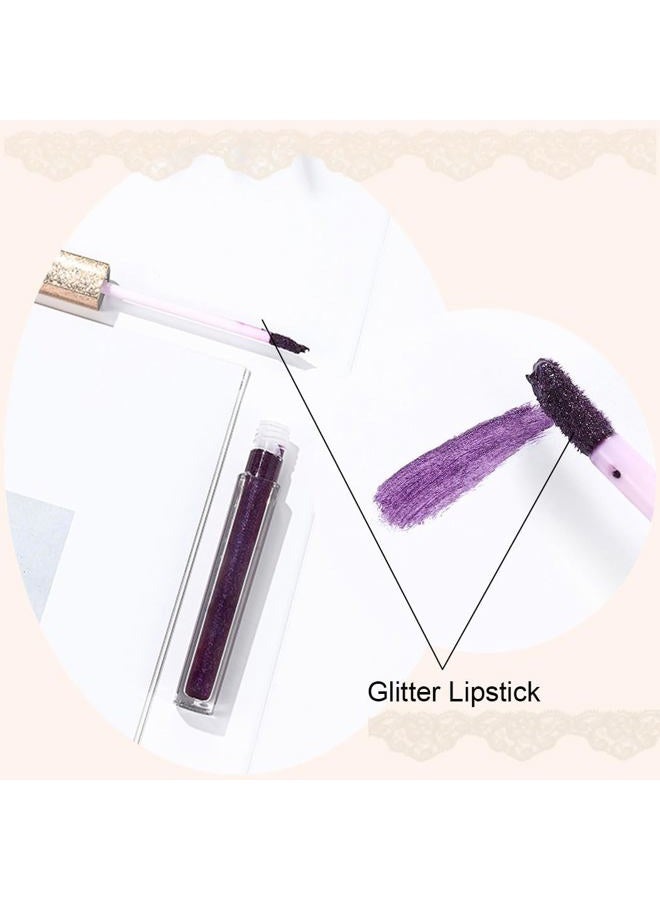 Edanta Kilshye Matte Lipstick Long Lasting Waterproof Liquid Lipsticks Glitter Cream Lip Gloss High Pigment Lipstick Non Stick Cup Lip Makeup for Women and Girls Pack of 1 (Purple 11) - Image 5
