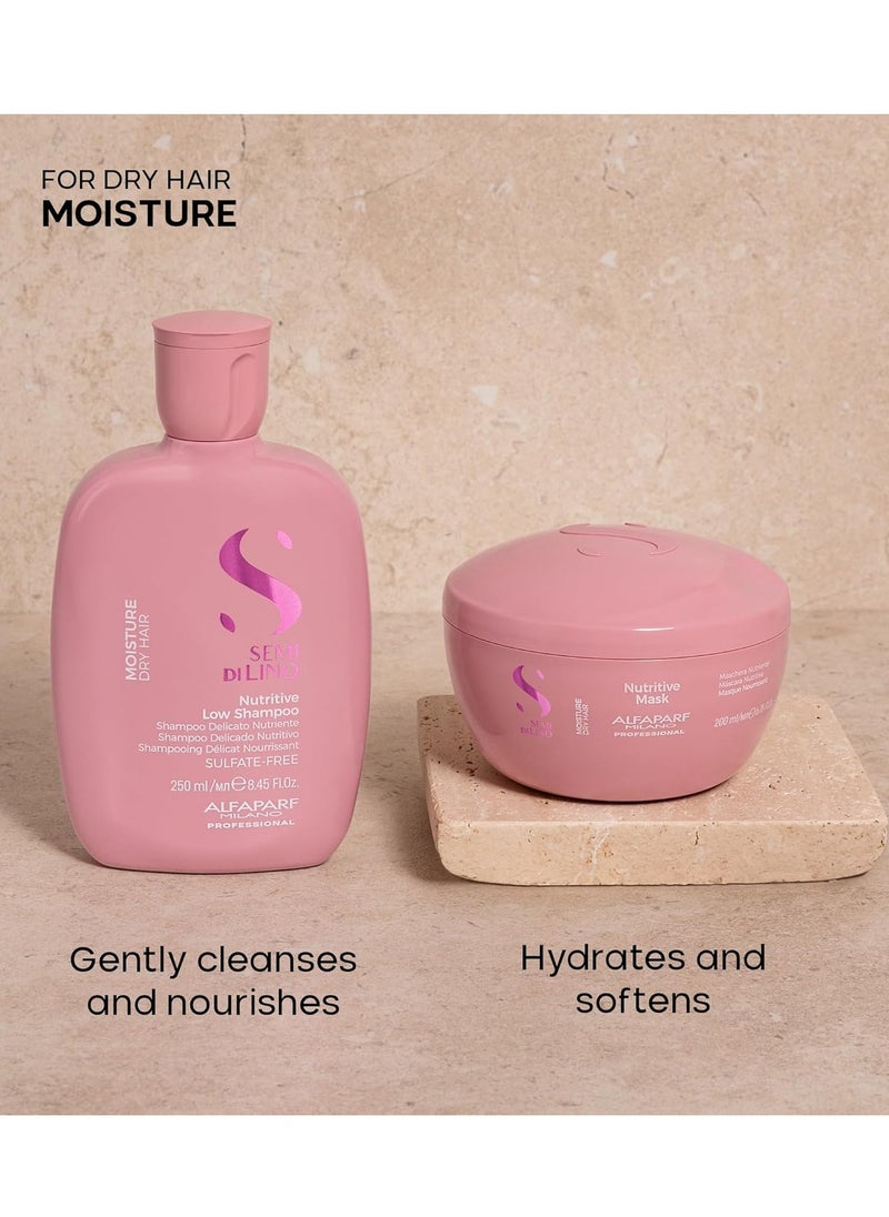 ALFAPARF MILANO Alfaparf Milano Semi di Lino Moisture Nutritive Sulfate Free Shampoo and Hair Mask Set for Dry Hair - Hydrates, Nourishes, Softens - Safe on Color Treated Hair - Adds Shine and Softness  - Image 3