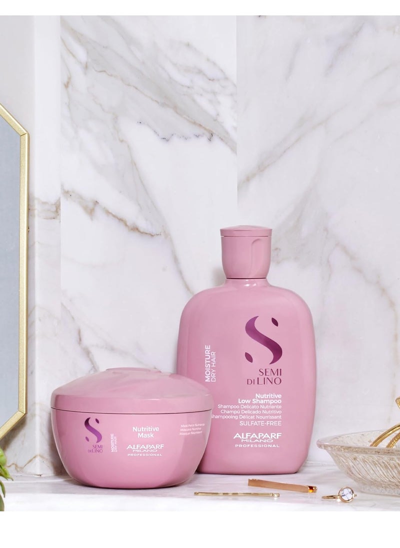 ALFAPARF MILANO Alfaparf Milano Semi di Lino Moisture Nutritive Sulfate Free Shampoo and Hair Mask Set for Dry Hair - Hydrates, Nourishes, Softens - Safe on Color Treated Hair - Adds Shine and Softness  - Image 2