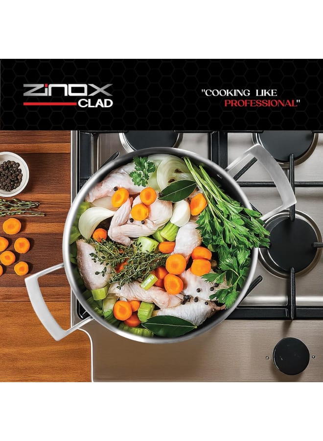 Zinox Clad pot With Glass Lid size 18 - Image 4