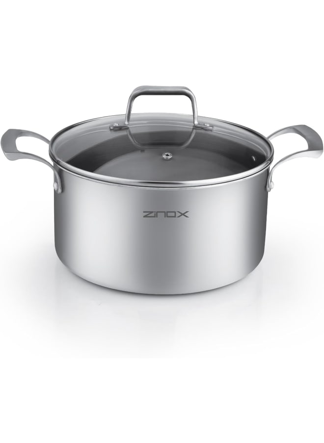 Zinox Clad pot With Glass Lid size 18 - Image 1