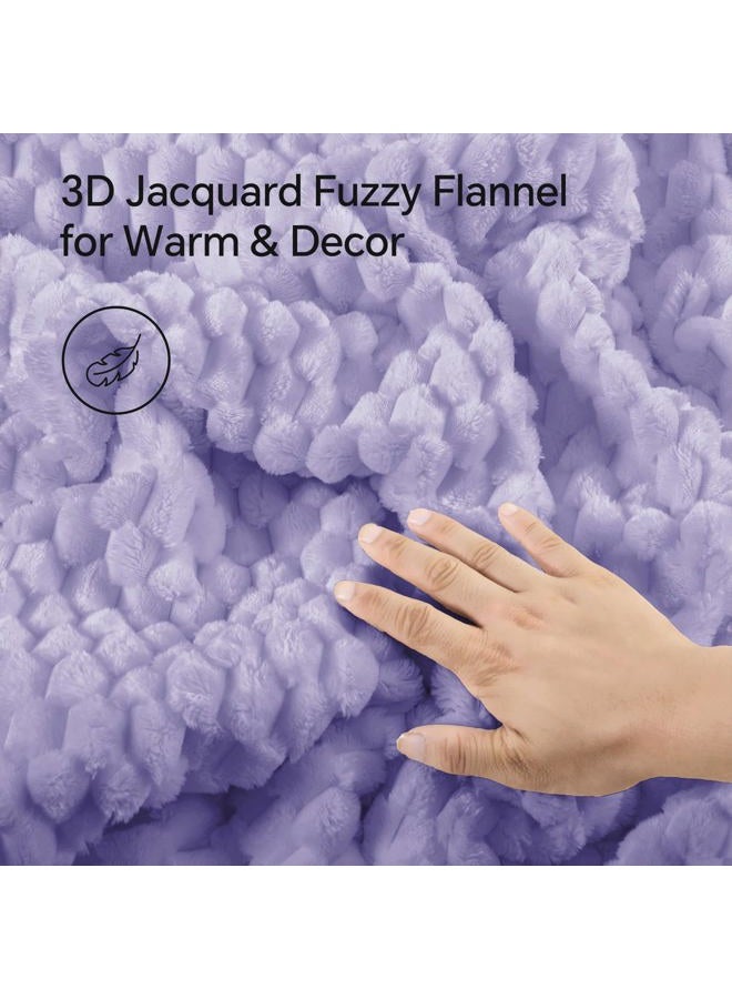 BEDELITE Fluffy Queen Comforter Set - Light Purple Fleece Soft Comforter for Queen Size Bed, Luxury Warm Bedding Set for Winter, Fuzzy Bed Set 3 Pieces (1 Comforter, 2 Pillowcases) - Image 2