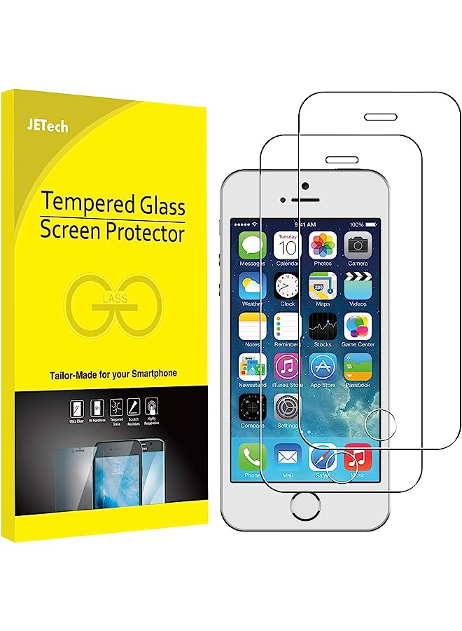 Jetech Screen Protector For Iphone Se (2016 Edition), Iphone 5S, Iphone 5C And Iphone 5, Tempered Glass Film, 2-Pack - Image 1
