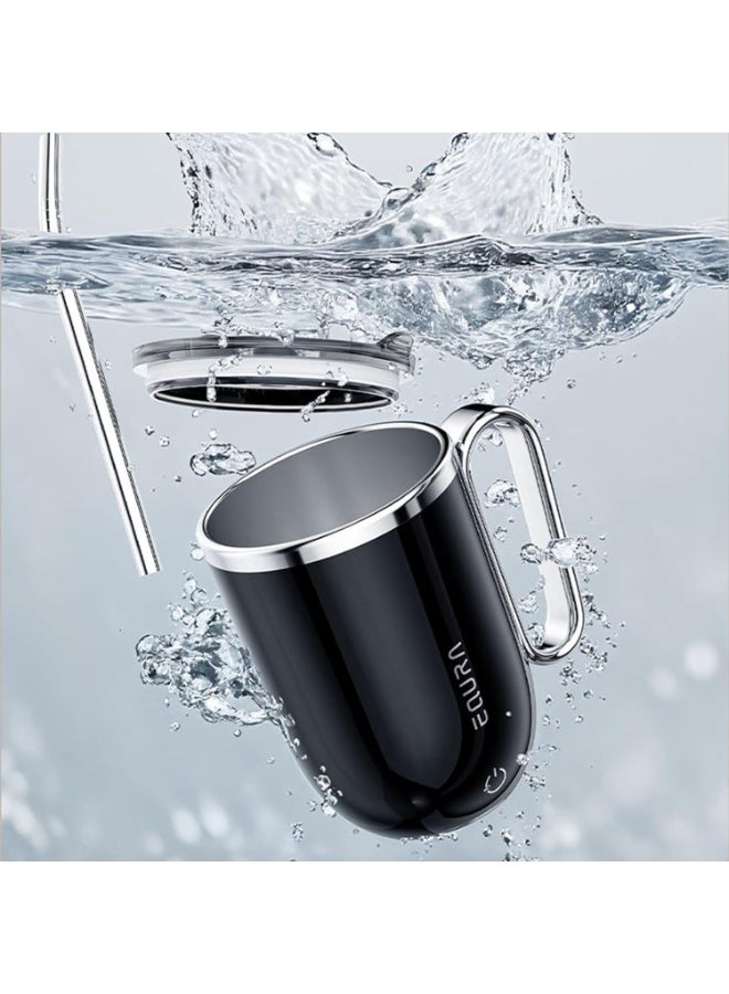 معادلة كوب قهوة ذكي بخاصية التحريك الذاتي مع شاشة عرض حرارة LED ومقبض من الستانلس ستيل وغطاء مانع للتسرب | كوب خلط مغناطيسي أوتوماتيكي مع شفاط للشرب | كوب قهوة كهربائي قابل للشحن مثالي للقهوة، الشاي، الشوكولاتة الساخنة ومشروبات البروتين | سعة 368 مل، يعمل بلمسة زر واحدة، تصميم أنيق مريح ومحمول للاستخدام في المكتب أو المنزل أو أثناء السفر | كوب حديث بتحريك ذاتي للمشروبات الساخنة والباردة - Image 3