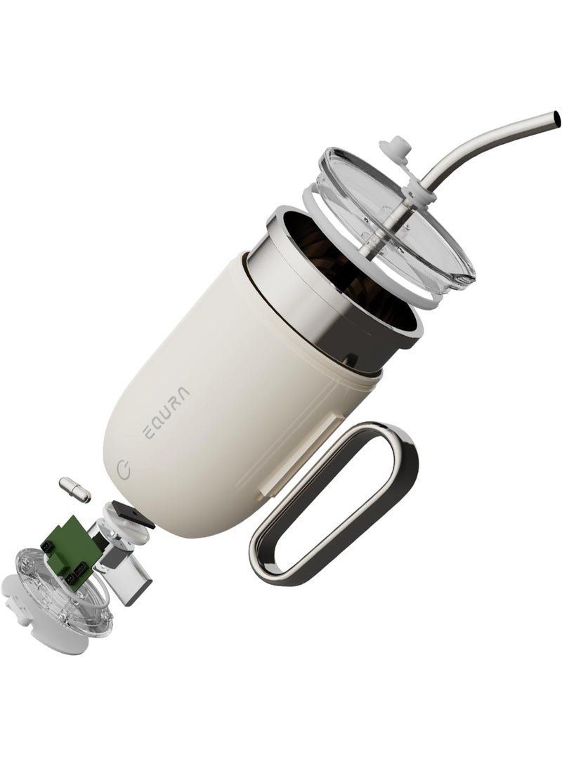 معادلة كوب قهوة ذكي بخاصية التحريك الذاتي مع شاشة عرض حرارة LED ومقبض من الستانلس ستيل وغطاء مانع للتسرب | كوب خلط مغناطيسي أوتوماتيكي مع شفاط للشرب | كوب قهوة كهربائي قابل للشحن مثالي للقهوة، الشاي، الشوكولاتة الساخنة ومشروبات البروتين | سعة 368 مل، يعمل بلمسة زر واحدة، تصميم أنيق مريح ومحمول للاستخدام في المكتب أو المنزل أو أثناء السفر | كوب حديث بتحريك ذاتي للمشروبات الساخنة والباردة - Image 5