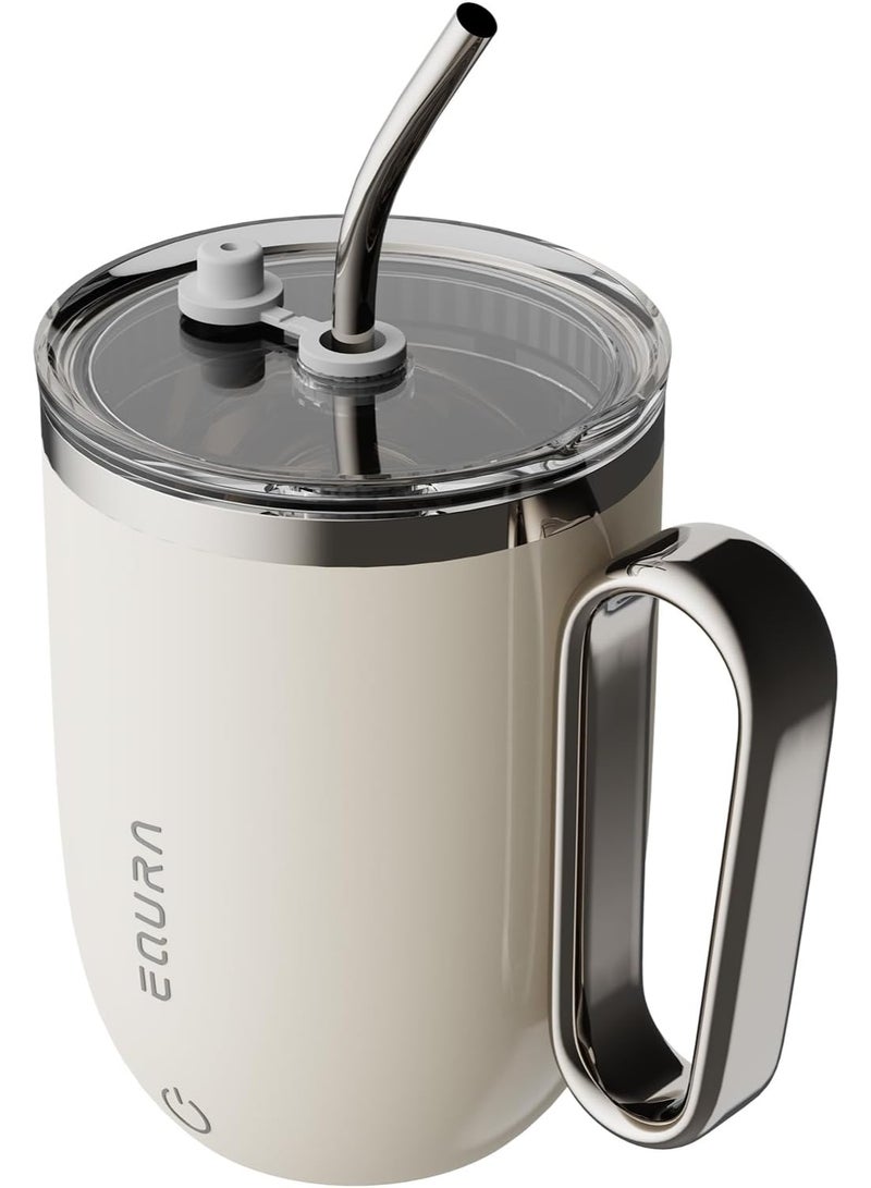 معادلة كوب قهوة ذكي بخاصية التحريك الذاتي مع شاشة عرض حرارة LED ومقبض من الستانلس ستيل وغطاء مانع للتسرب | كوب خلط مغناطيسي أوتوماتيكي مع شفاط للشرب | كوب قهوة كهربائي قابل للشحن مثالي للقهوة، الشاي، الشوكولاتة الساخنة ومشروبات البروتين | سعة 368 مل، يعمل بلمسة زر واحدة، تصميم أنيق مريح ومحمول للاستخدام في المكتب أو المنزل أو أثناء السفر | كوب حديث بتحريك ذاتي للمشروبات الساخنة والباردة - Image 1