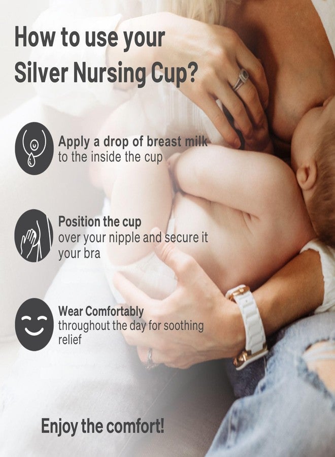 Love Noobs The Original Silver Nursing Cups by LoveNoobs, Nipple Shields for Breastfeeding Newborn, 999 Grade Silver Nipple Covers Breastfeeding, Regular Size - Image 4