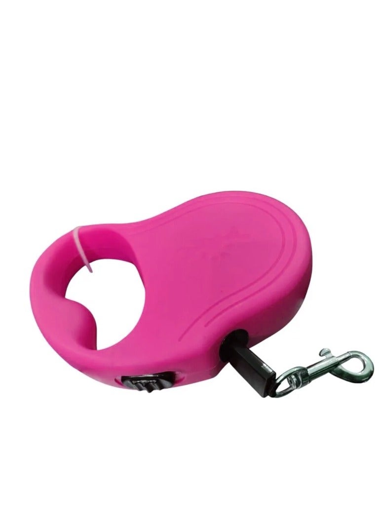 مقود قابل للسحب بطول 5 متر للكلاب، لون وردي - Image 1