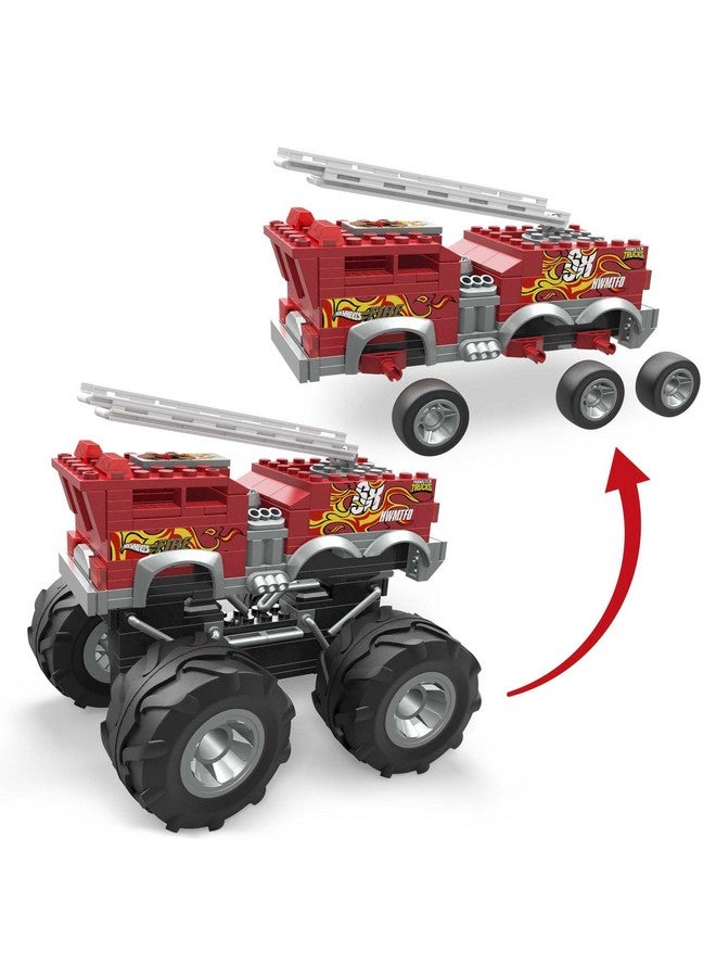 Mega Brands MEGA Hot Wheels Monster Trucks Toy Car Building Set, HW 5-Alaram Fire Truck with 284 Pieces, 1 Micro Action Figure Driver, Red, Kids Age 5+ Years - Image 3