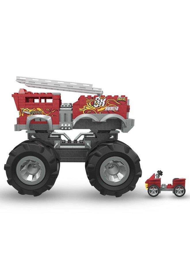 Mega Brands MEGA Hot Wheels Monster Trucks Toy Car Building Set, HW 5-Alaram Fire Truck with 284 Pieces, 1 Micro Action Figure Driver, Red, Kids Age 5+ Years - Image 5