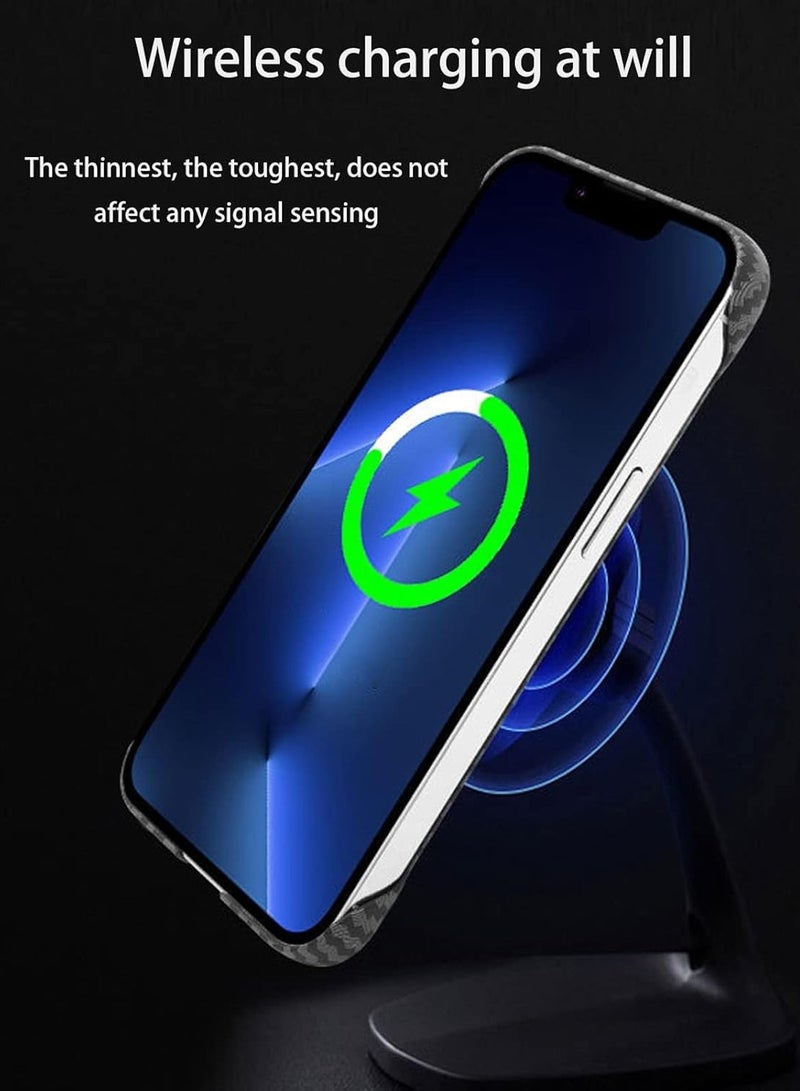 اووكاي جراب لهاتف iPhone 16 Pro، مصنوع من ألياف الكربون ومتوافق مع Magsafe، جراب واقٍ صلب للغاية بدون حواف ومضاد للصدمات بدرجة عسكرية (أسود) - Image 3