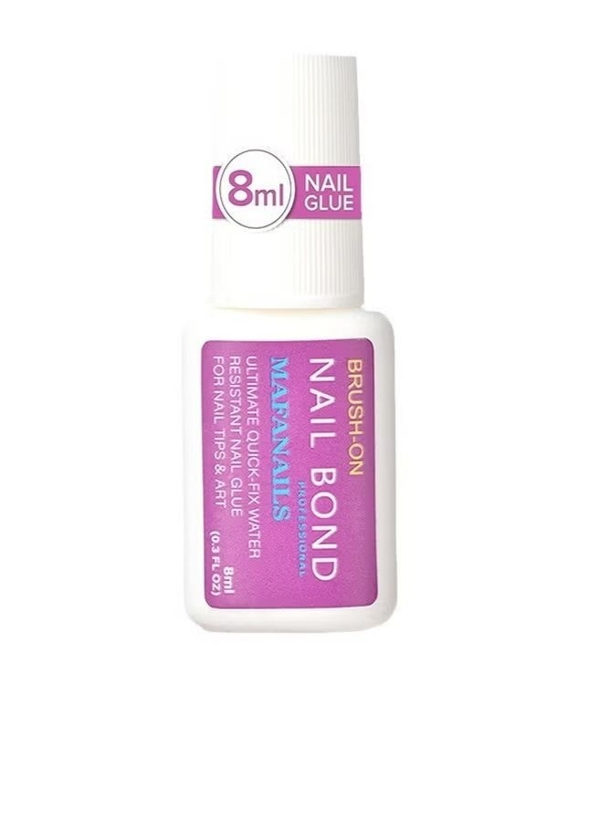 Super Strong Nail Glue For Nail Tips, Acrylic Nails and Press On Nails (8ml) NYK1 Nail Bond Brush On Nail Glue For Press On Nails Long Lasting Nail Glue For Acrylic Nails Fake Nails Tips - Image 1