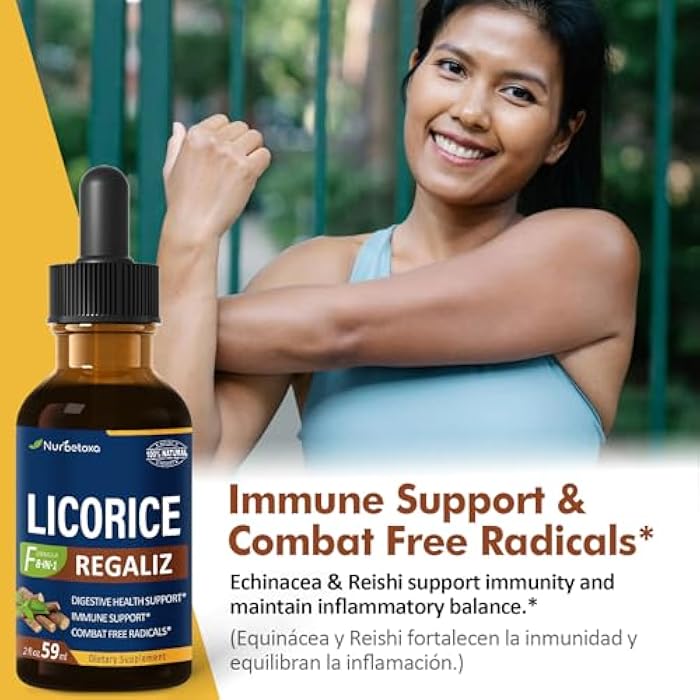 Nurbetoxa Licorice Root Extract Drops for Digestive Health, Natural Herbal Bloating Relief and Immune Support Liquid Tincture Supplement with Dandelion, Peppermint, Ginger. extrato de Regaliz. 2oz - Image 3