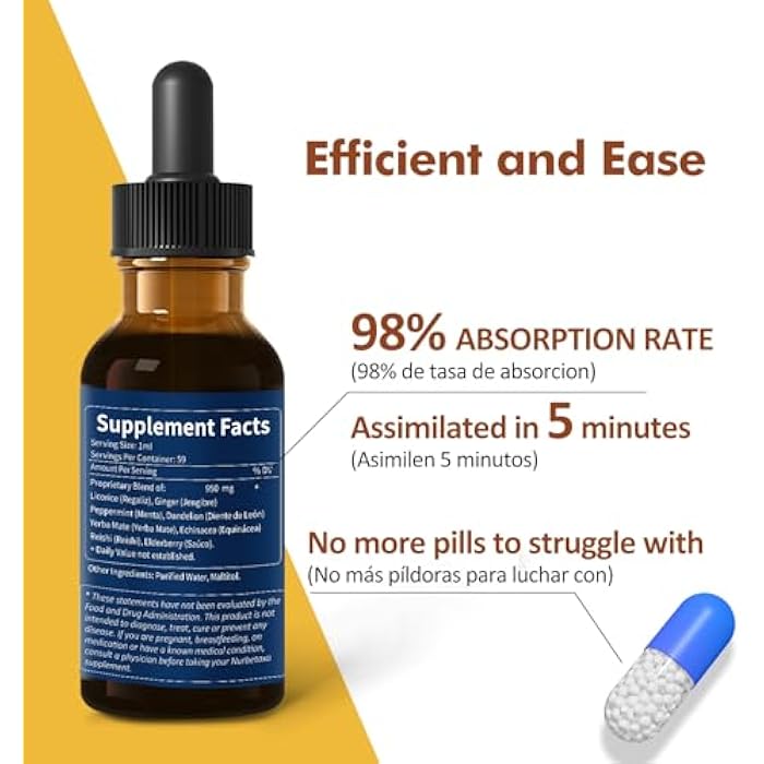 Nurbetoxa Licorice Root Extract Drops for Digestive Health, Natural Herbal Bloating Relief and Immune Support Liquid Tincture Supplement with Dandelion, Peppermint, Ginger. extrato de Regaliz. 2oz - Image 5
