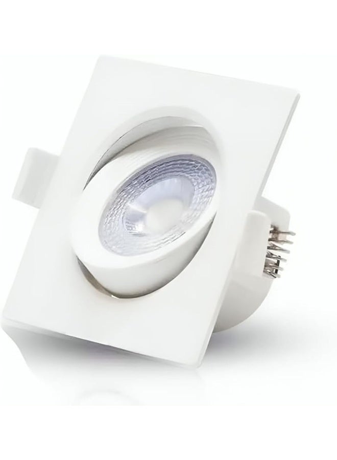 Melfi Adjustable Square Led Downlight 7W 240Vac -White Ceiling Spotlight Ip40 Rated | For Indoor Home And Office Use (6000K Daylight) - Image 1