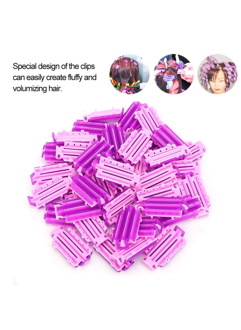 DOACT - Hair Roller Clips 36 Pcs Plastic Pink Purple Hair Curlers Hair Rollers Perm Clips Salon Barbers Home Use Hairdressing Styling Tool - Image 1