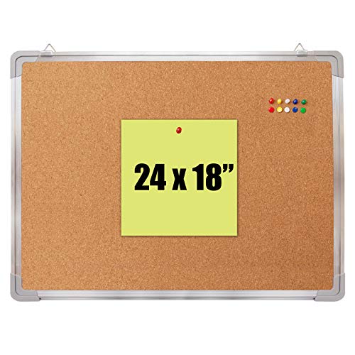 Navy Penguin Cork Board Set for Wall - Bulletin Board Corkboard 24 x 18 in with 10 Thumb Tacks - Wall Hanging Pin Board Message Board Tack Board Organizer for Home, Office, Desk and Cubicle (24x18) - Image 1