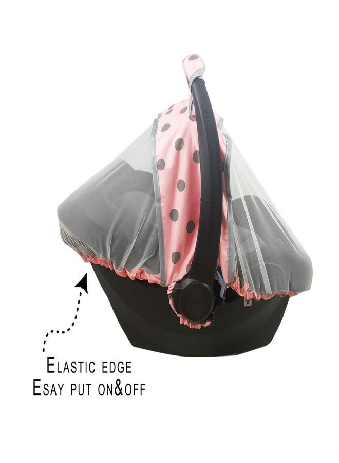 DODO NICI Mosquito Net for Baby Car Seats -Car seat net for Newborn Carrier-Breathable mesh net for Infant Car Seats, Carrier, Elastic Edge, Kick Proof, Polka dot, White, Patent Design - Image 4