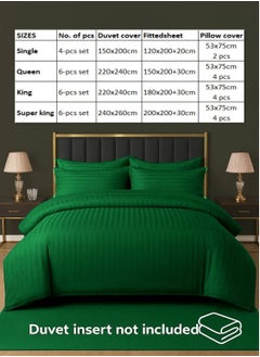 MAXQON 6-Piece Duvet Cover Set – Includes 1 Duvet Cover, 1 Fitted Sheet & 4 Pillowcases – King/Queen/Single Sizes, Color Green  - Image 4