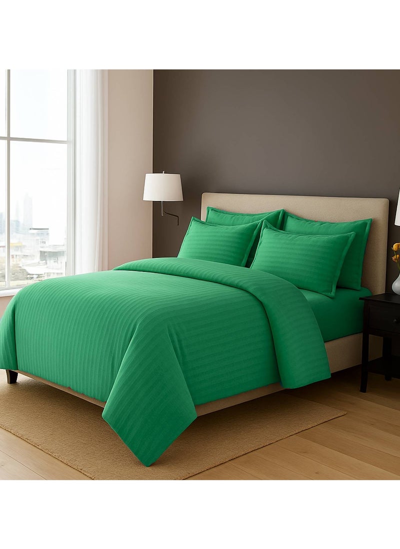 MAXQON 6-Piece Duvet Cover Set – Includes 1 Duvet Cover, 1 Fitted Sheet & 4 Pillowcases – King/Queen/Single Sizes, Color Green  - Image 2