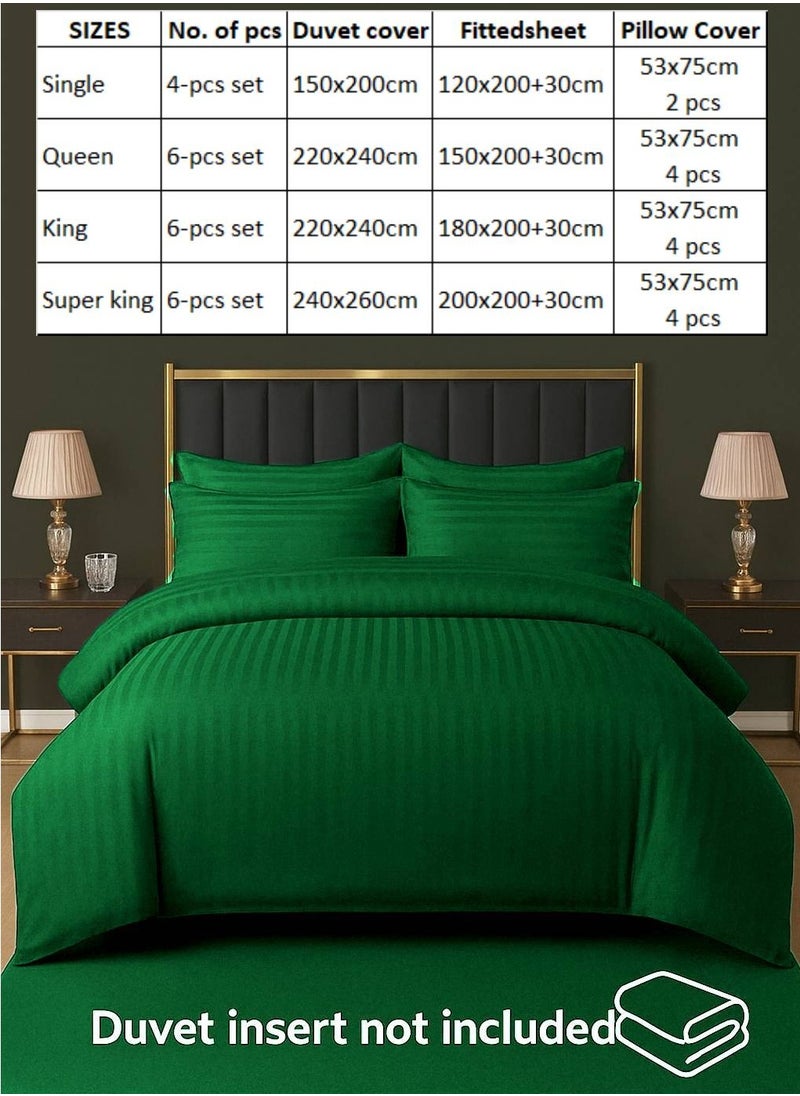 MAXQON 6-Piece Duvet Cover Set – Includes 1 Duvet Cover, 1 Fitted Sheet & 4 Pillowcases – King/Queen/Single Sizes, Color Green  - Image 4
