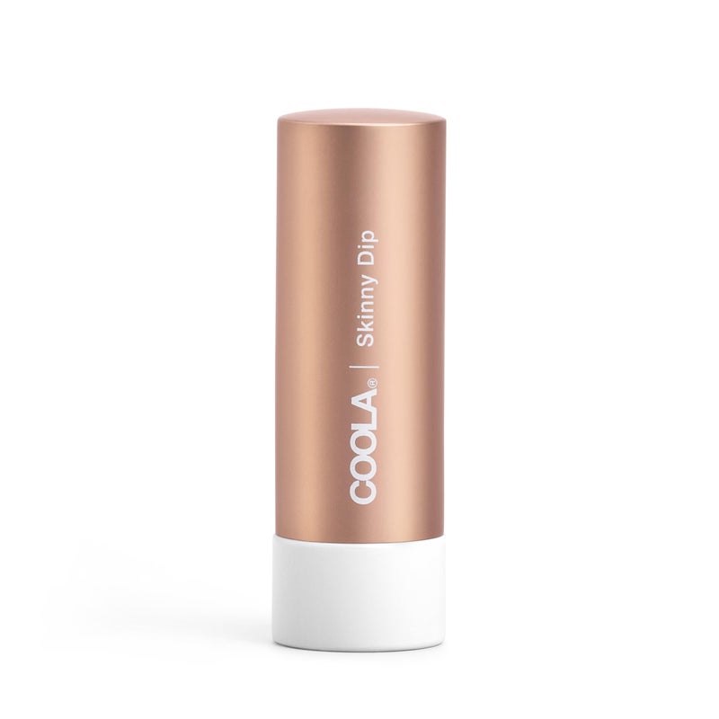 COOLA Organic Tinted Lip Balm  Mineral Sunscreen with SPF 30 Dermatologist Tested Lip Care for Daily Protection Vegan Skinny Dip 015 Oz