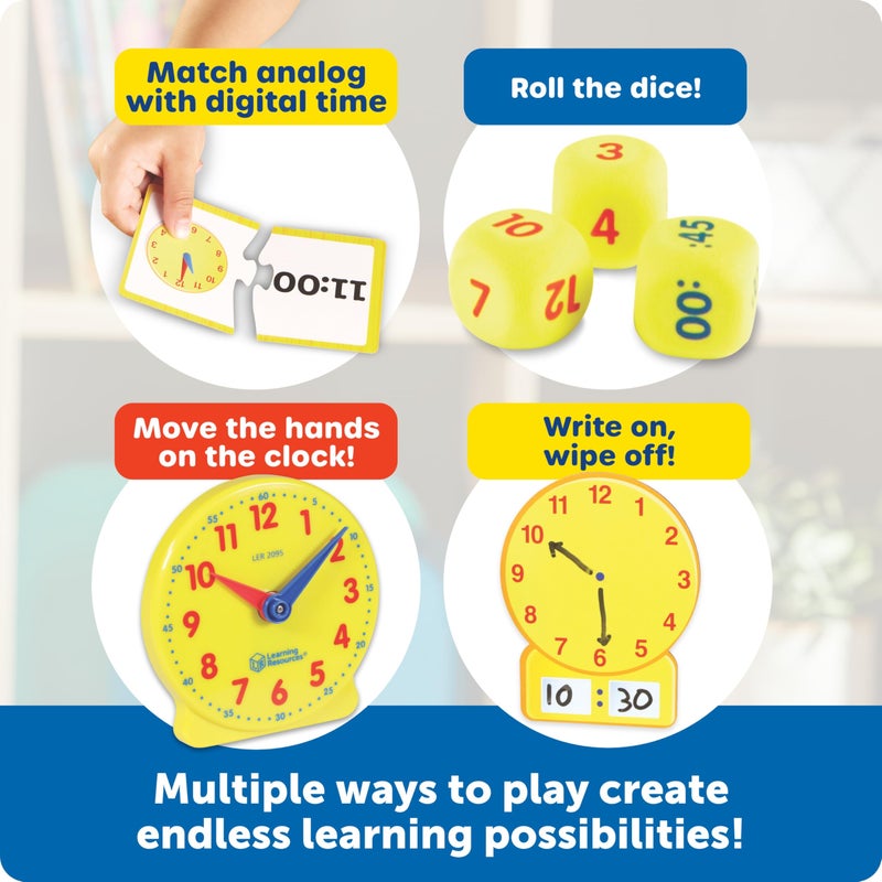 Learning Resources Time Activity Set â€“ Teaching Clocks for Kids, Teacher Classroom Must Haves, Elementary School & Montessori Activities, Math Manipulatives, Time Flash Cards, Gifts for Boys and Girls - Image 4